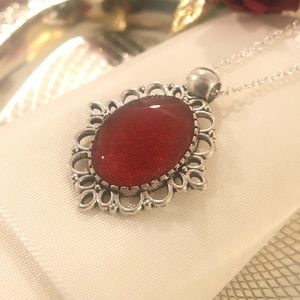 Ruby red vintage pendant